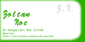 zoltan noe business card