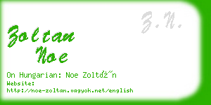 zoltan noe business card